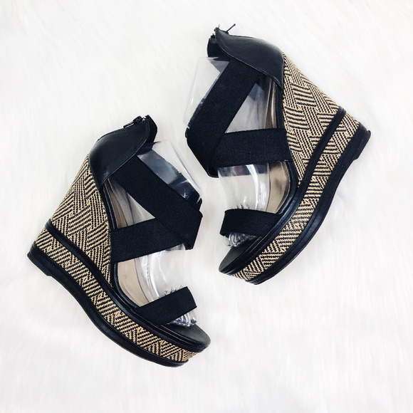 Qupid Shoes - [QUPID] Strappy Wicker Wedges